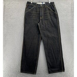 Vintage GAP CARPENTER Jean Men 34x30 Baggy Straight Leg Dark Blue Denim USA READ